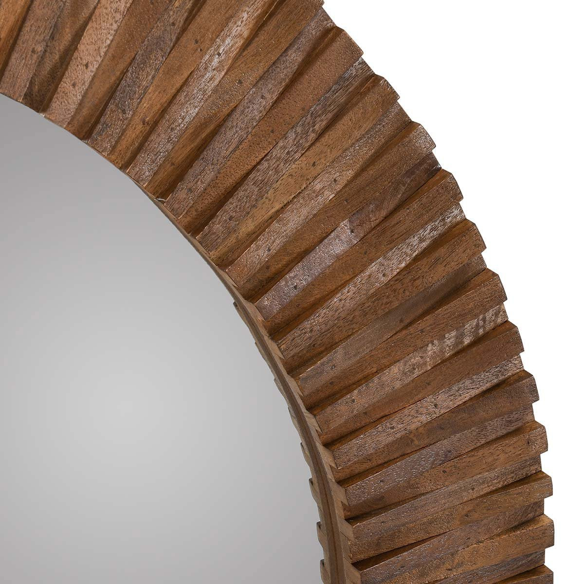 Myrtle Round Mirror - Artisan Brown