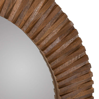 Myrtle Round Mirror - Artisan Brown
