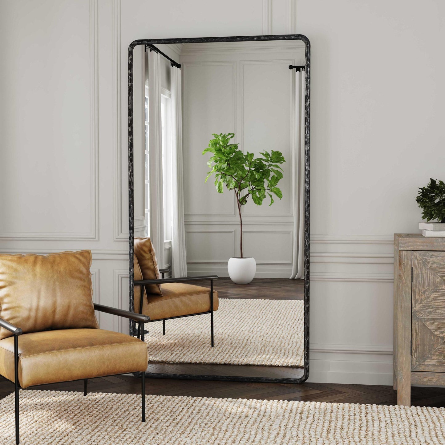 Howell Iron Rectangular Mirror - Natural Metal