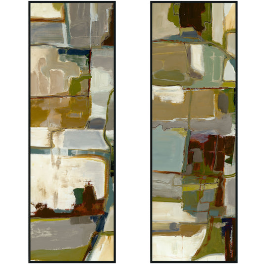 Topograph I & II Painting 40x60 Set of 2 by Buddy Whitlock