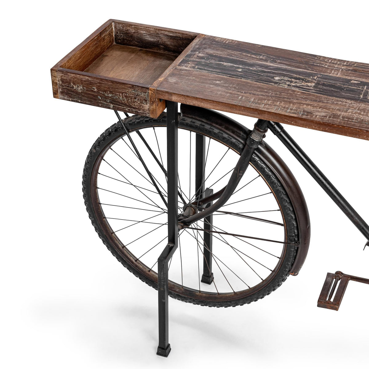 Cycle Reclaimed Wood Counter Table - Limewash Myst
