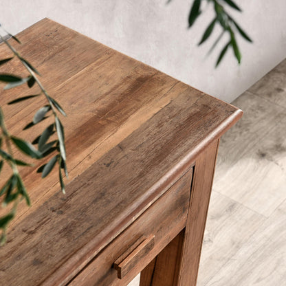 Ezra Reclaimed Wood  6Dwr Console Table - Natural