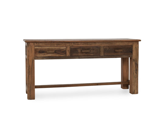 Ezra Reclaimed Wood  3Dwr Console Table - Natural