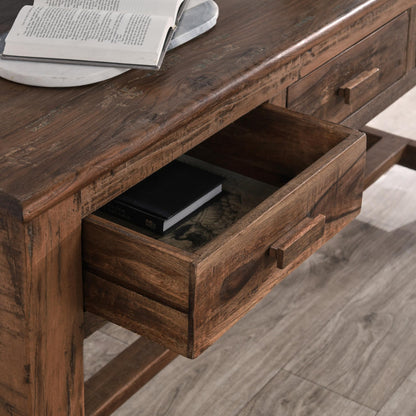 Ezra Reclaimed Wood  3Dwr Console Table - Natural
