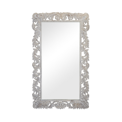 Sophia Carved Mirror - White