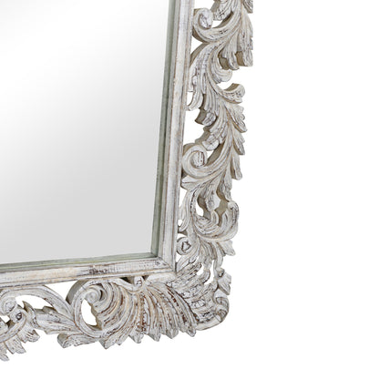 Sophia Carved Mirror - White