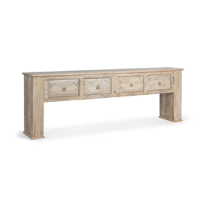 Qena Reclaimed Wood 4Dwr Console Table - Butterwood Blend
