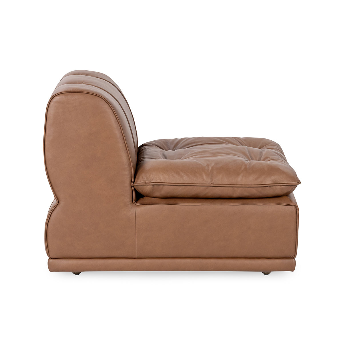 Haven Leather Armless Chair - Toffee Brown