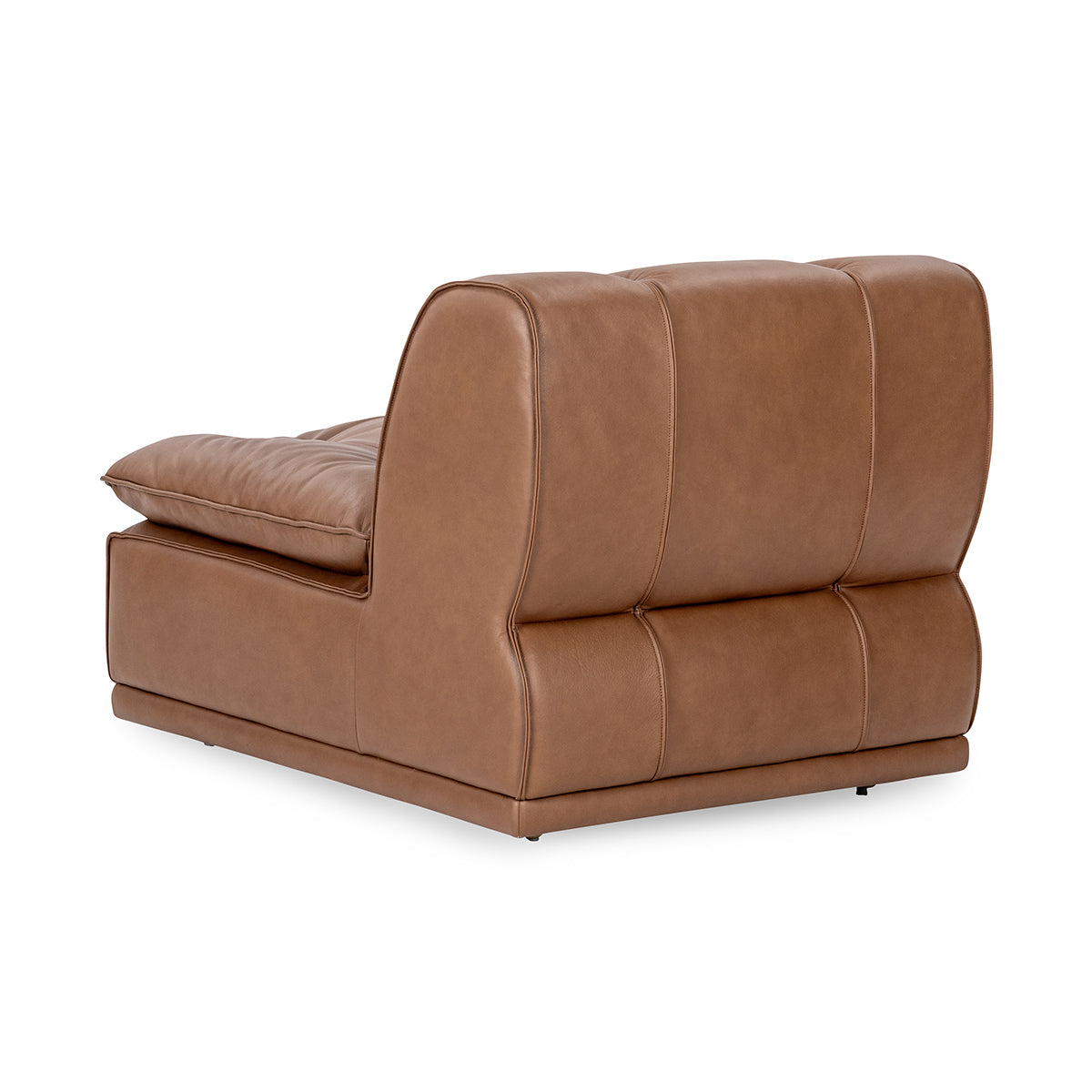 Haven Leather Armless Chair - Toffee Brown