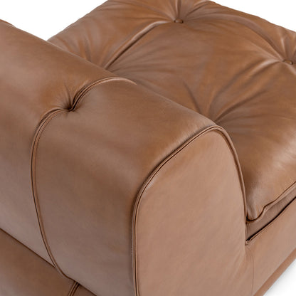 Haven Leather Armless Chair - Toffee Brown