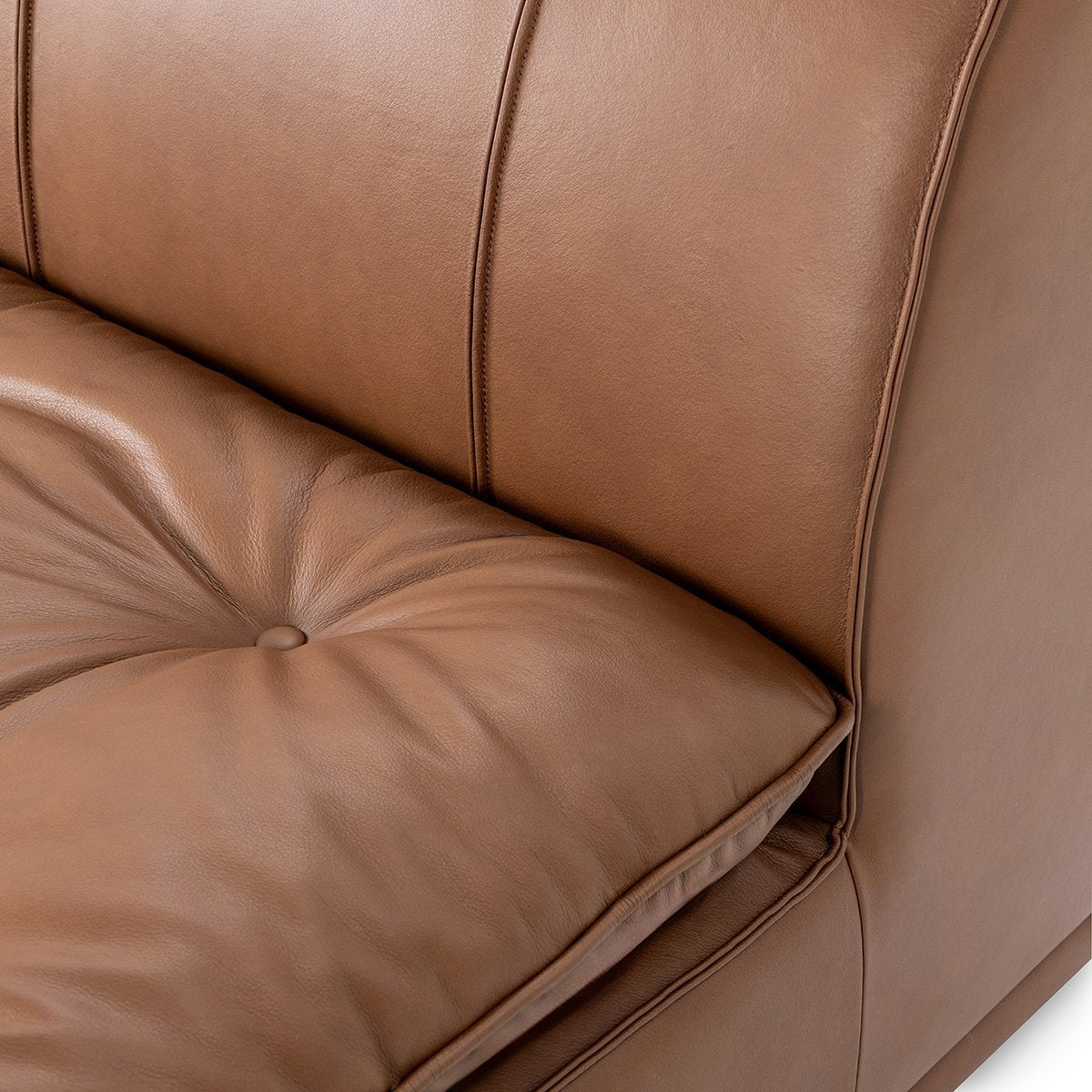 Haven Leather Armless Chair - Toffee Brown