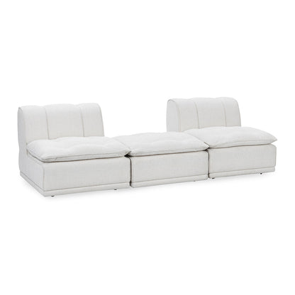 Haven Upholstered Modular 3pc Sectional w/ Ottoman - White