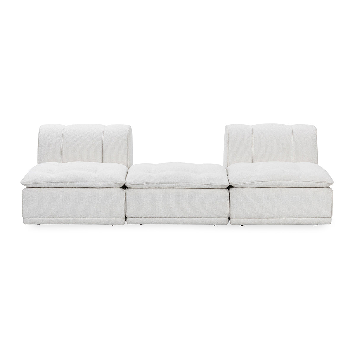 Haven Upholstered Modular 3pc Sectional w/ Ottoman - White