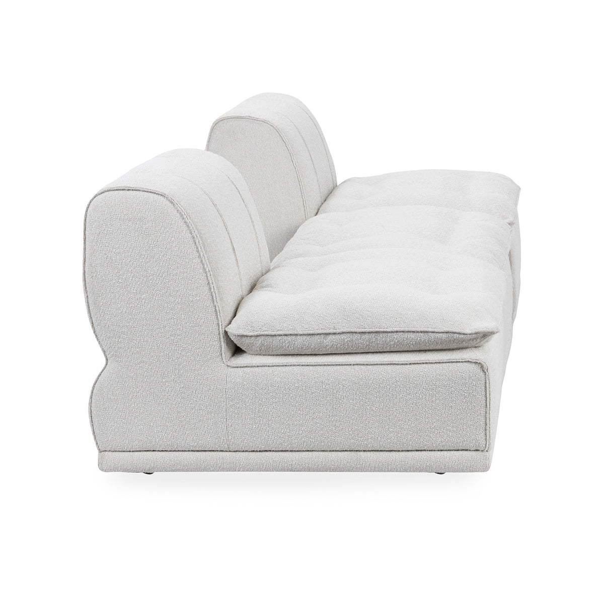 Haven Upholstered Modular 3pc Sectional w/ Ottoman - White