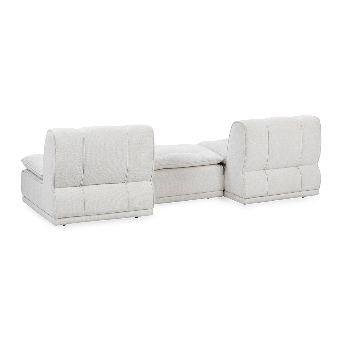 Haven Upholstered Modular 3pc Sectional w/ Ottoman - White