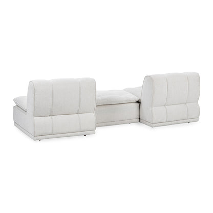 Haven Upholstered Modular 3pc Sectional w/ Ottoman - White