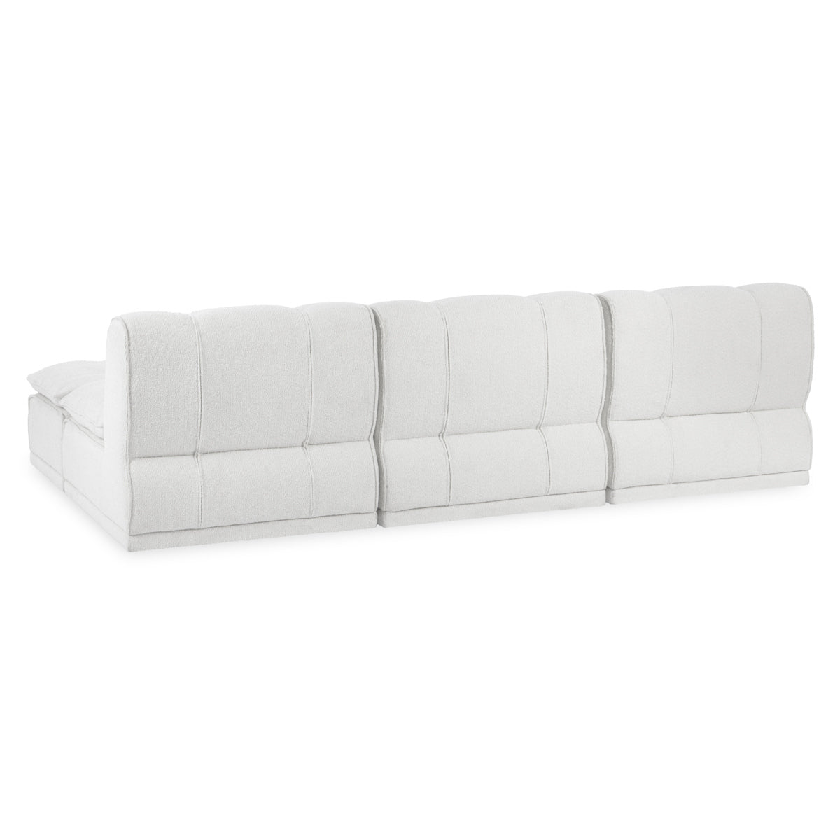 Haven Leather Modular 4pc Sectional w/ Ottoman - White