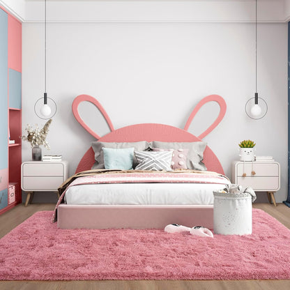 Noahas Fluffy Blush Area Rugs for Bedroom Living Room,4x5.3 Feet Thick Shag Throw Floor Carpet,Soft Shaggy Non-Slip Plush Dorm Nursery Kids Rug Home Decor Aesthetic