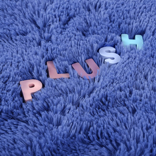 Noahas Fluffy Bedroom Rug Plush Fuzzy Rugs for Kids Room Living Room, Soft Shaggy Nursery Rug Furry Floor Carpet Modern Indoor Bedroom Decor Cute Boys Girls Room Rug, 4x5.3 Feet, Light Navy