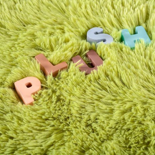 Noahas Fluffy Green Area Rugs for Bedroom Living Room,4x5.3 Feet Thick Shag Throw Floor Carpet,Soft Shaggy Non-Slip Plush Dorm Nursery Kids Rug Home Decor Aesthetic