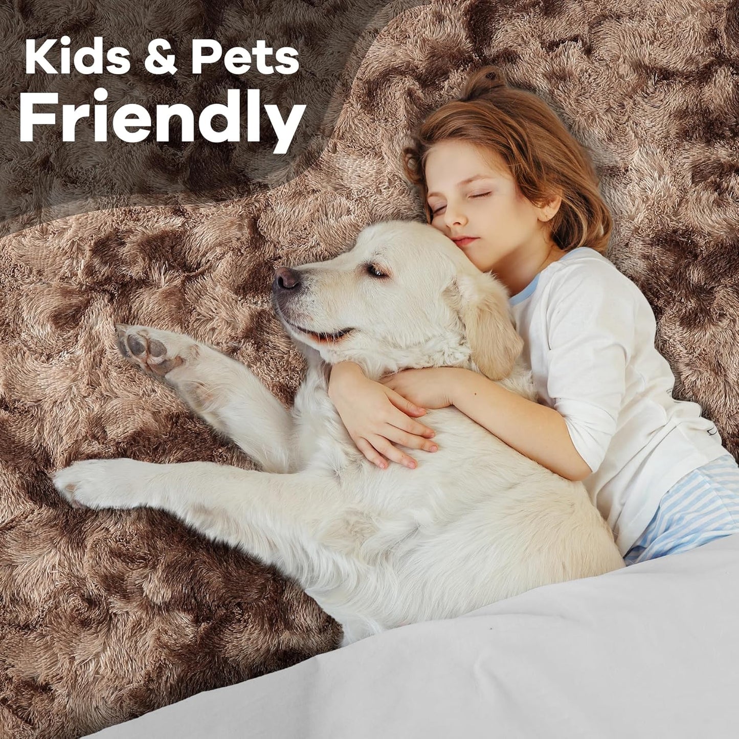 Noahas Large Fluffy 8x10 Area Rugs for Living Room Bedroom,Tie-Dyed Brown Thick Shag Throw Rug,Big Soft Shaggy Bedside Non-Slip Plush Dorm Nursery Kids Carpet