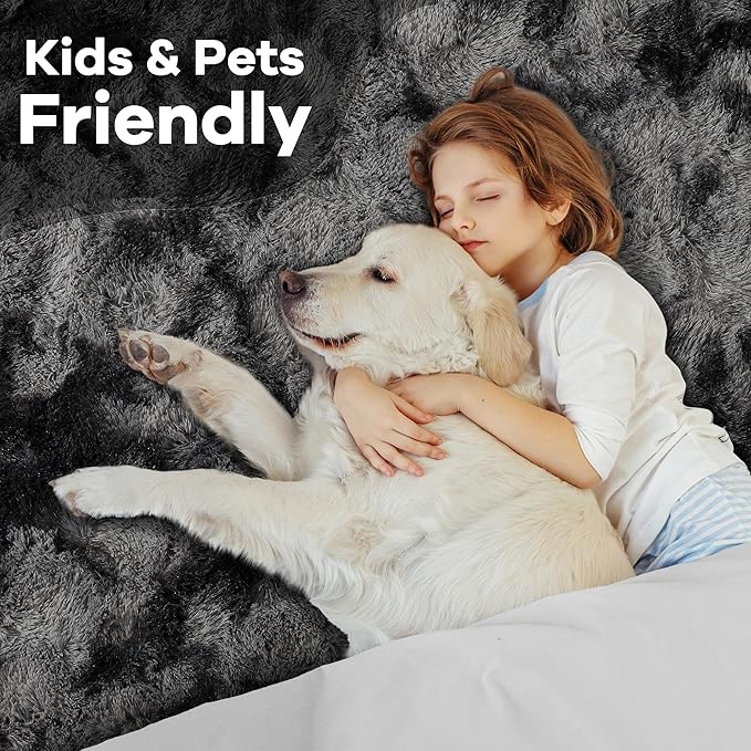 Noahas Large Fluffy 8x10 Area Rugs for Living Room Bedroom,Tie-Dyed Dark Grey Thick Shag Throw Rug,Big Soft Shaggy Bedside Non-Slip Plush Dorm Nursery Kids Carpet Visit the Noahas Store