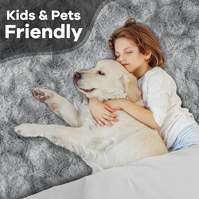 Noahas Large Fluffy 8x10 Area Rugs for Living Room Bedroom,Tie-Dyed Grey Thick Shag Throw Rug,Big Soft Shaggy Bedside Non-Slip Plush Dorm Nursery Kids Carpet