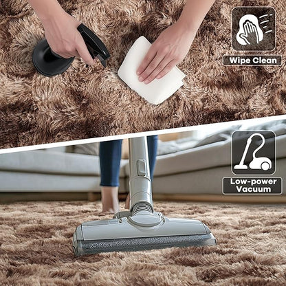 Noahas Large Fluffy 8x10 Area Rugs for Living Room Bedroom,Tie-Dyed Brown Thick Shag Throw Rug,Big Soft Shaggy Bedside Non-Slip Plush Dorm Nursery Kids Carpet