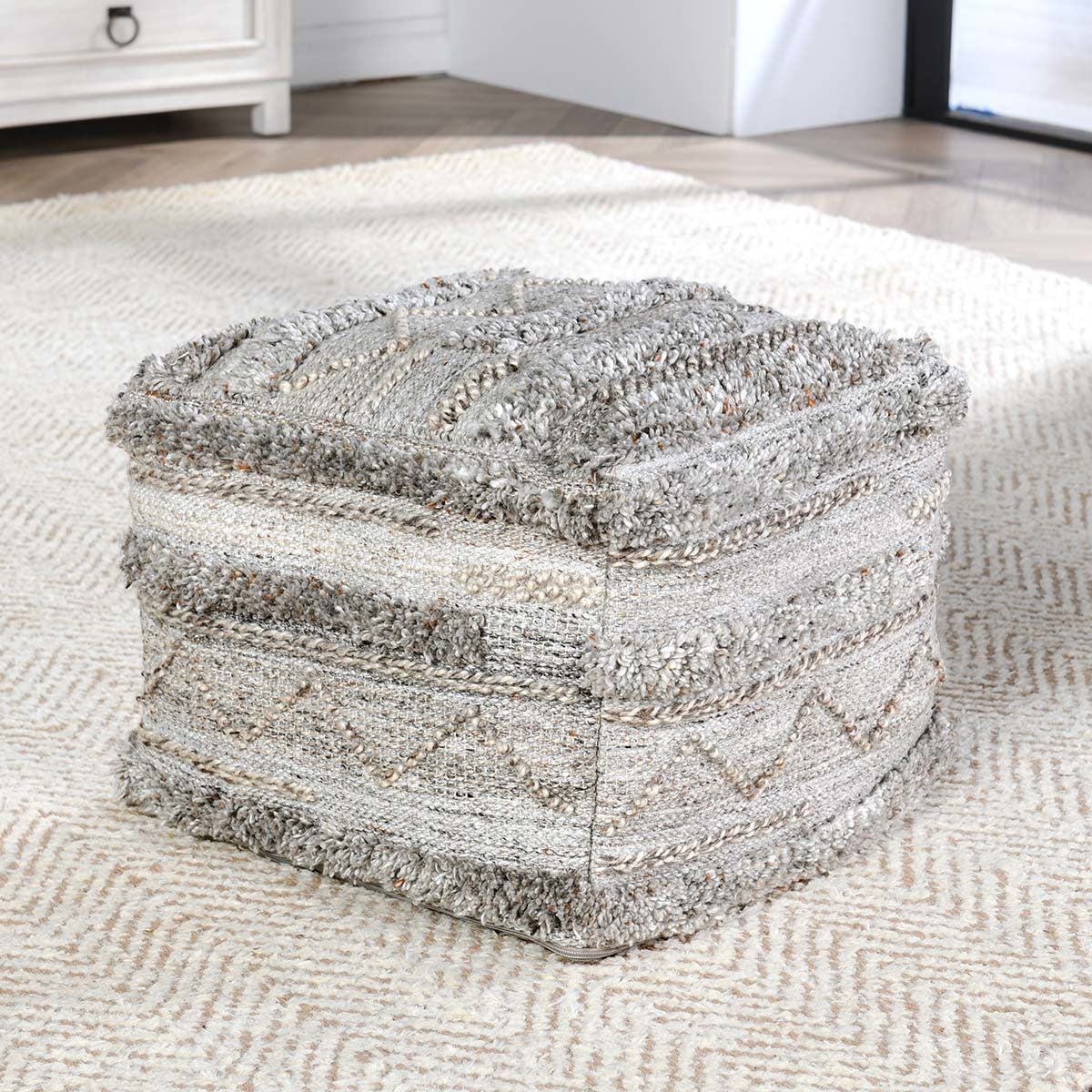 Performance Fallon Pouf - Gray Multi