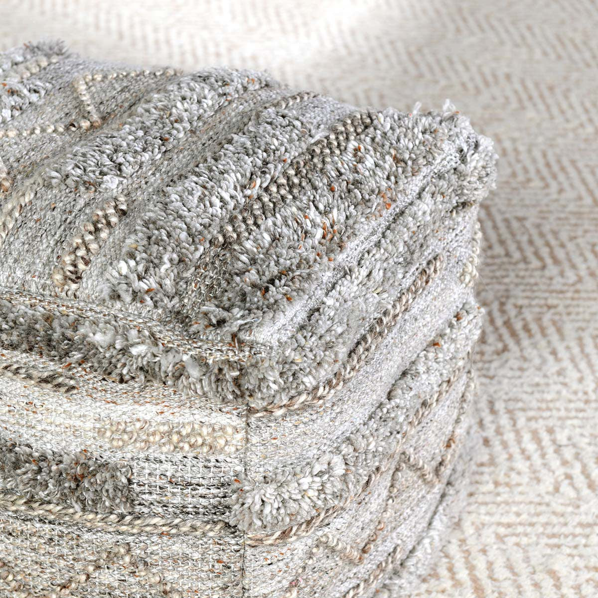 Performance Fallon Pouf - Gray Multi