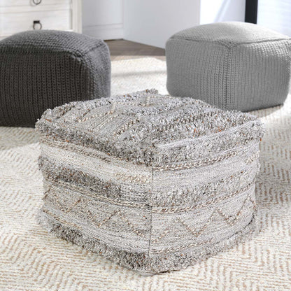 Performance Fallon Pouf - Gray Multi