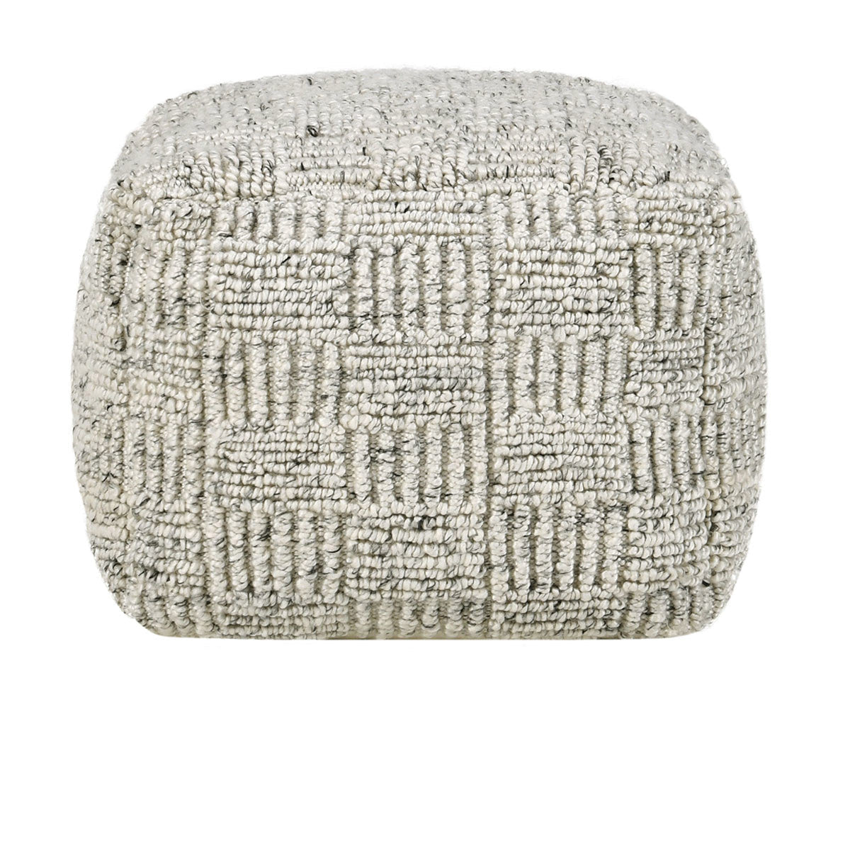 Performance Vico Pouf 18"x18"x14" - Ivory Multi