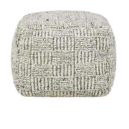 Performance Vico Pouf 18"x18"x14" - Ivory Multi
