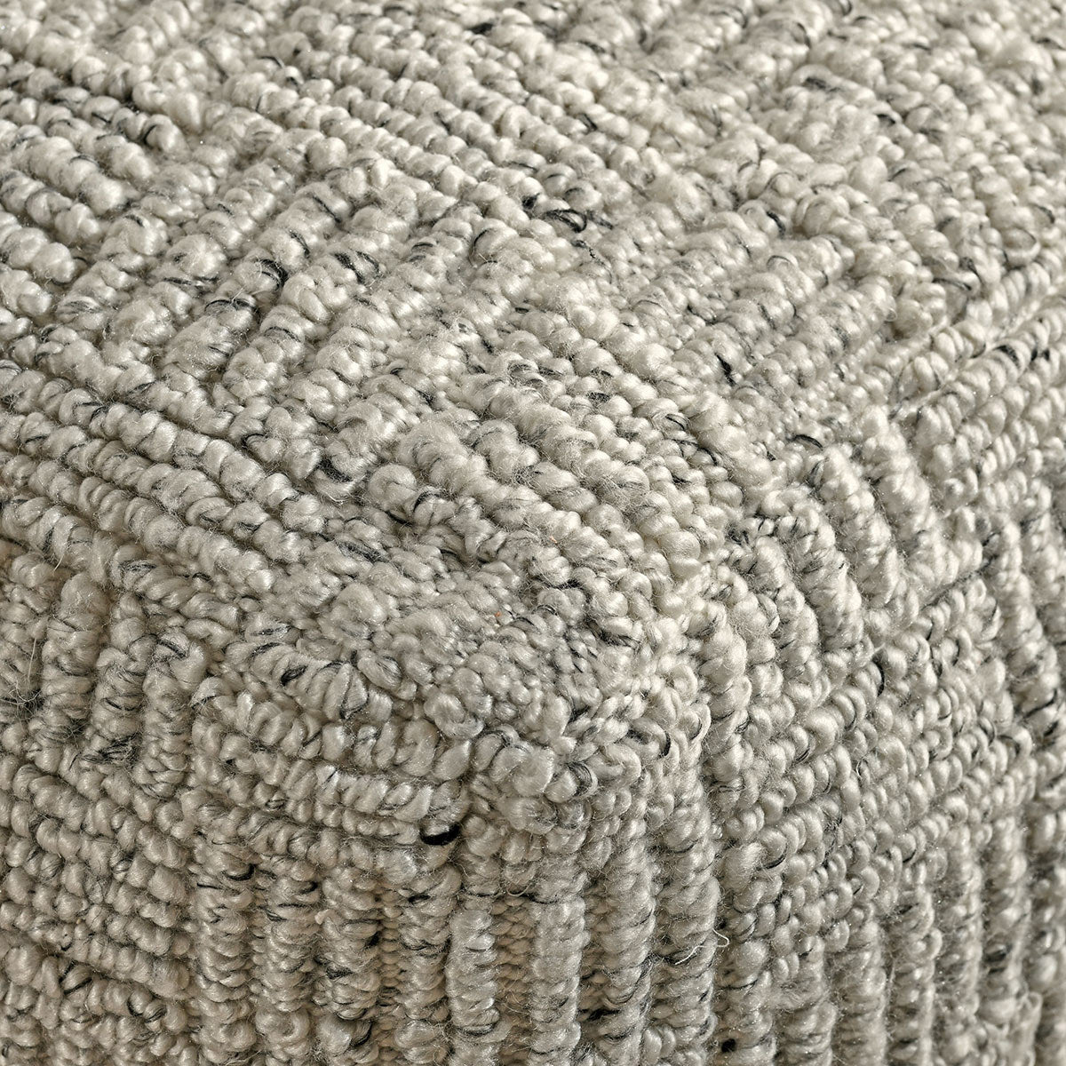 Performance Vico Pouf 18"x18"x14" - Ivory Multi