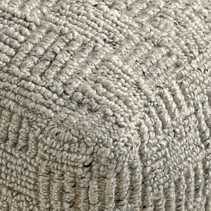 Performance Vico Pouf 18"x18"x14" - Ivory Multi