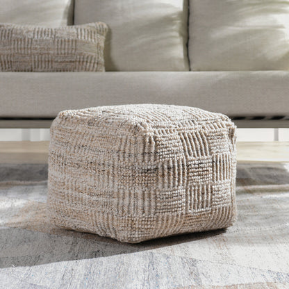 Performance Vico Pouf 18"x18"x14" - Caramel Multi