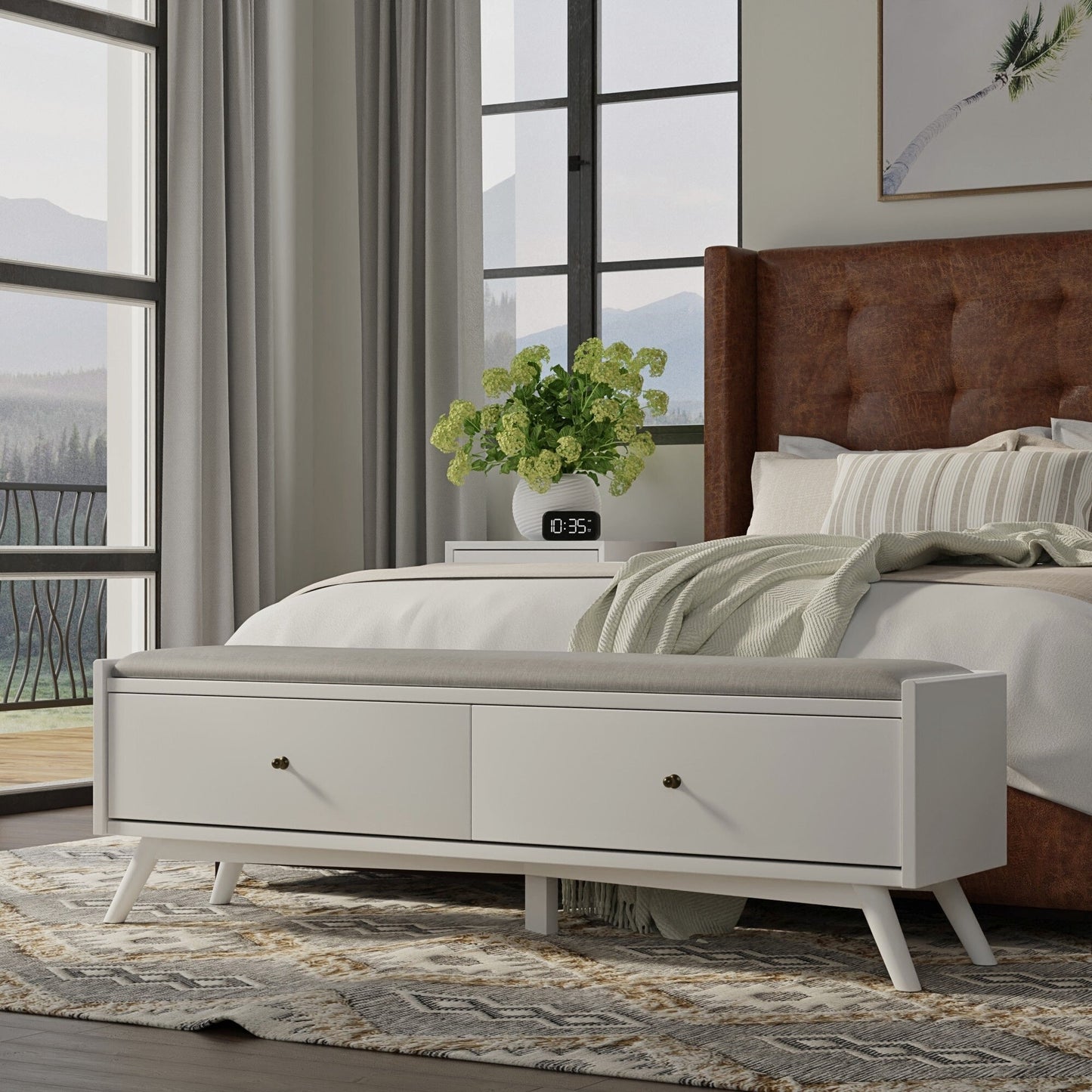 Flynn Bench, White
