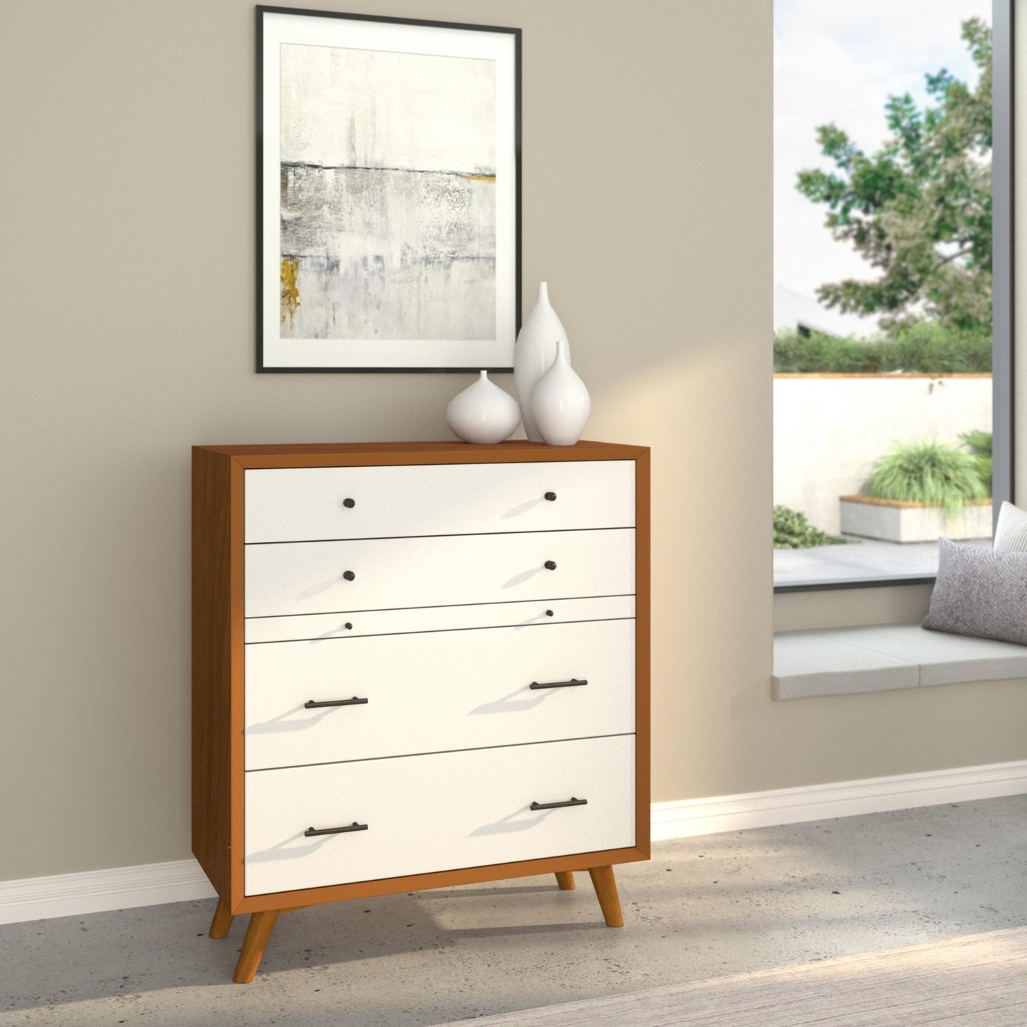 Flynn Chest, Chestnut/White