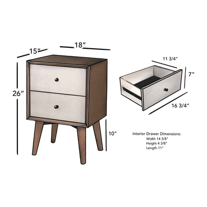 Flynn Nightstand, Chestnut/White
